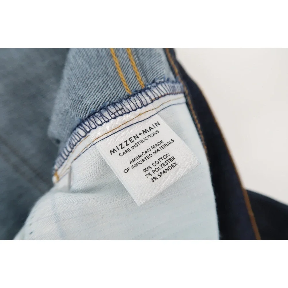 Mizzen Main Jeans Men 34x31‎ Blue Five Pocket Dark Wash Denim Stretch
